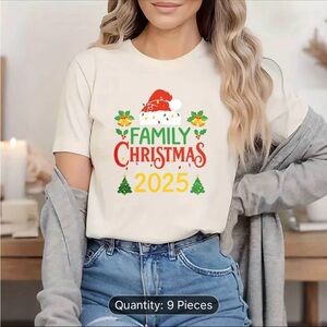 Festive Family Christmas 2025 T-Shirt - Cream